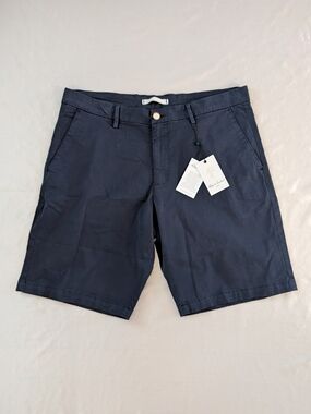 New Robert Graham Men's Lonestar Stretch Cotton Shorts Navy Size 34